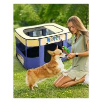 ALLSOPETS Parque para Perros Gatos Jaula Plegable para Cachorro Perro Gato Recinto Durable para Mascotas con Bolso de Mano Portátil Ideal para Interior y Exterior (Oso Marrón, M) - details 3