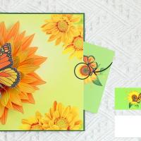 Tarjeta de felicitación plegable de girasol, papel tallado, bendición, tarjeta de felicitación emergente 3D, tarjetas de invitación exquisitas, Acción de Gracias - details 2