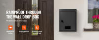 SucceBuy Through The Wall Drop Box, buzón de acero resistente con cerradura de combinación de 2,8-7,9" 13", 12,5x6,3x16,9" - details 0