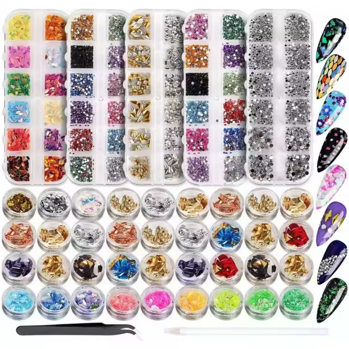 Decoración De Uñas, diamantes De imitación, 11440 piezas, 36 Macetas, Láminas - 1