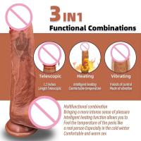 Consolador realista vibrador calefactor telescópico pene Butt Plug masturbador consoladores anales vibradores juguetes sexuales para mujeres adultas 18 - details 1