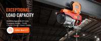 SucceBuy Carro manual de polipasto eléctrico, capacidad de 2200 libras/1 tonelada, carro de haz de empuje con ruedas dobles, ancho de brida de haz ajustable de 2,68 "-4,33" para PA200 PA250 PA300 PA400 PA500 - details 1