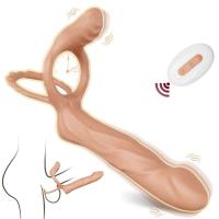 Vibrador Doble Penetración Anillo Vibrante para Parejas Juguete Sexual para Hombres y Mujeres 18+ - details 0