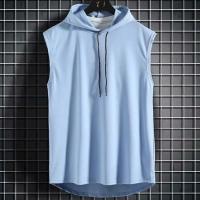 Ropa de verano de talla grande para hombre, camisetas sin mangas, sudadera, camisetas sin mangas, chaleco con capucha, camiseta de entrenamiento para Fitness, chaleco de entrenamiento de Hip Hop - details 1