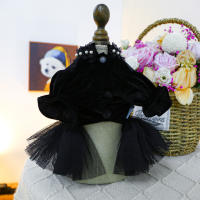 Vestido De Novia De Rosa Sahara Gruesa Para Perro Pequeño Y Mediano Color Negro Adecuado Para Otoño E Invierno Ropa De Mascota - details 12