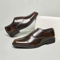 Oxford de negocios de estilo italiano de charol OEM para hombres, cómodos zapatos de boda de otoño con cordones - details 2