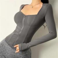 Camiseta de Yoga con almohadilla interior para mujer, Top de manga larga para culturismo y Yoga, ropa deportiva de ajuste seco, ropa deportiva para gimnasio, Top de entrenamiento - details 17