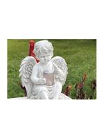 Adorno de Ángel para niña, estatua decorativa de resina solar para el hogar, manualidades, color blanco - details 8