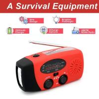 Radio portátil con dinamo solar AM/FM/NOAA con linterna L multifuncional y banco de energía para emergencias y - details 5