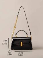 Hombro para mujer: bolso cruzado vintage de cuero encerado con cadena, elegante bolso cuadrado pequeño para las axilas para uso diario Mochila de lujo de alta gama - details 21