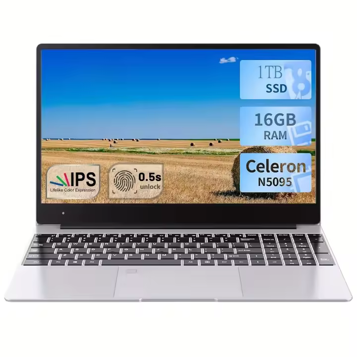 Portátil Windows 11 Pro 17.3 pulgadas, Intel Celeron N5095, 16GB RAM, 1024GB Almacenamiento, Para Oficina y Estudio - 1