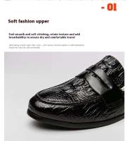 Nuevos zapatos casuales de moda para hombre hechos de piel de cocodrilo inglesa, suela de goma antideslizante, sandalias suaves y transpirables - details 3