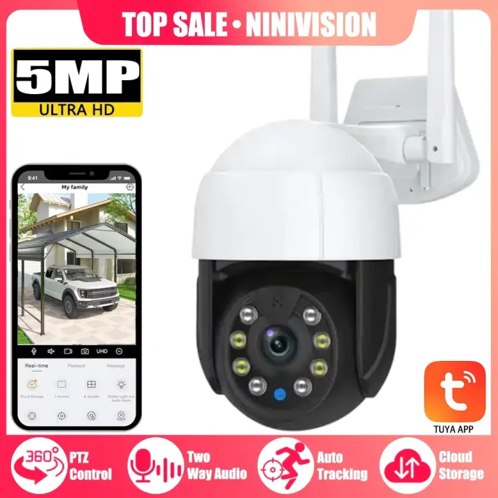 Cámara IP Tuya para Exteriores Seguridad Nocturna HD con Seguimiento Automático 5MP - 1