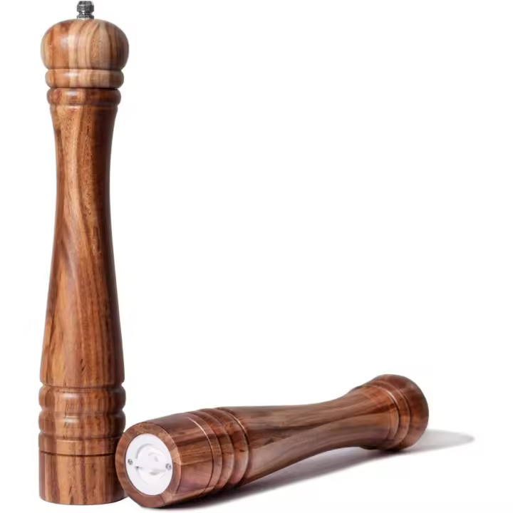 Molinillo de Pimienta y Sal. Molinillo de cerámica duro y ajustable. Madera de acacia, Altura de 30cm - 1