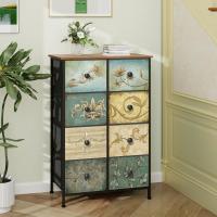 Mueble de Almacenamiento Cómodo con 9 Cajones Diseño Industrial de Metal con Superficie de Madera y Cajones de Tela para Sala de Estar, Habitación Infantil, Pasillo Estilo Rústico - details 8