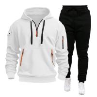 Conjunto de dos piezas para hombre, chándales informales, trajes deportivos para exteriores, sudaderas con capucha y pantalones para correr, Otoño e Invierno - details 6
