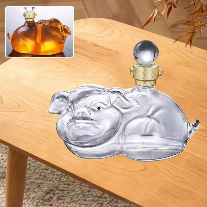 Botella de whisky con forma de cerdo, innovadora, hogar, cocina, comedor, herramienta para licor - 1
