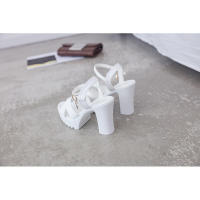 Nuevas sandalias de tacón alto con tacones gruesos, plataforma impermeable, combinación versátil de correas finas, cuero suave de verano cómodo - details 8