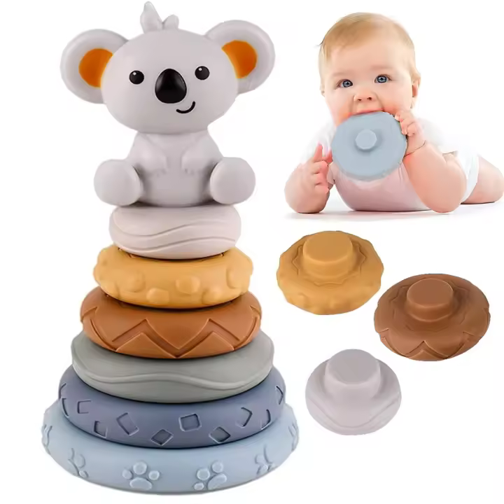 Juego de desarrollo de inteligencia sensorial infantil Montessori, desarrollo de habilidades motoras finas, construcción de Torre koala, juguetes de aprendizaje - 1
