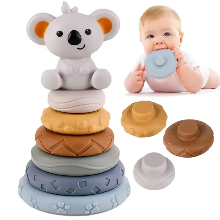 Juego de desarrollo de inteligencia sensorial infantil Montessori, desarrollo de habilidades motoras finas, construcción de Torre koala, juguetes de aprendizaje - 1
