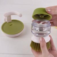 Cepillo de lavado de platos de cocina con dispensador de jabón líquido, accesorio de almacenamiento de fregado de olla compacta de mano - details 3