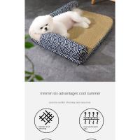Almohada de Cama de Perro Refrigerada de Verano Alfombra de Ratán Transpirable y Desmontable para Mascotas Impermeable, Resistente al Desgaste - details 3