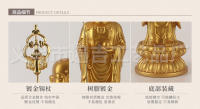 Bodhisattva Jiuhuashan estación Bhikkhu Golden Ksitigarbha pequeña estatua Spray oro artesanía hogar Buda ornamento - details 3