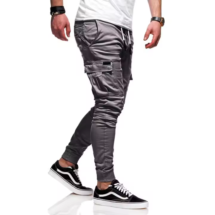 Pantalones ajustados tridimensionales con cordón elástico, pantalones deportivos holgados, pantalones largos casuales para correr, Otoño e Invierno - 1