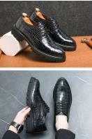Zapatos de vestir italianos formales planos de los hombres ocasionales del cuero de Oxford de los hombres, zapatos de negocios - details 5