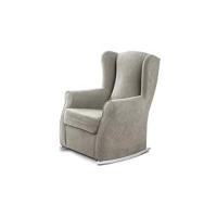 ESPECIALISTAS DEL Sillon orejero balancin Blanco Carla (Sillon Lactancia) Sillón tapizado Antimanchas acualine Color Beige. Mecedora para Dormitorio, Salón o habitación de Bebe - details 8