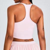 Chaleco de yoga crop top sujetador incorporado moda ropa deportiva transpirable - details 2