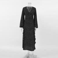 Vestido francés con volantes y cuello en V, manga abombada, estampado de puntos, novedad de verano, moda para mujer - details 10