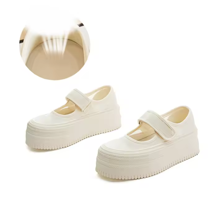 Nuevos zapatos blancos transpirables de suela gruesa que aumentan los zapatos de muffin zapatos casuales de moda zapatos versátiles de las mujeres - 1
