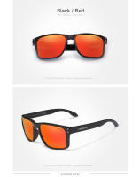 KINGSEVEN-gafas de sol polarizadas para hombre y mujer, lentes cuadradas Retro TR90 con diseño de patrón de fibra de carbono, para deportes al aire libre - details 8