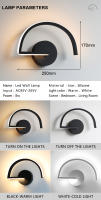 YNL Lámparas de Pared LED Modernas Saconcera de Dormitorio con Interruptor Iluminación para el Hogar - details 3