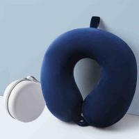 Almohada portátil de viaje en forma de U de doble cara con bolsa de almacenamiento, cojín de soporte para el cuello, cómodo Protector de cuello lavable para dormir - details 7