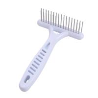 Cepillo de rastrillo suave para novio de gato, peine de rastrillo para perro de doble fila, peine de fila de agujas para perro blanco de acero inoxidable, cepillo de limpieza para perro - details 11