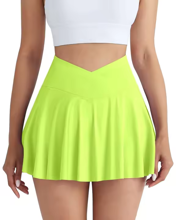 Gimnasio Deportes Mujer Fiess Bolsillos Correr al aire libre Falda de tenis Secado rápido Estiramiento Pantalones cortos de verano - 1