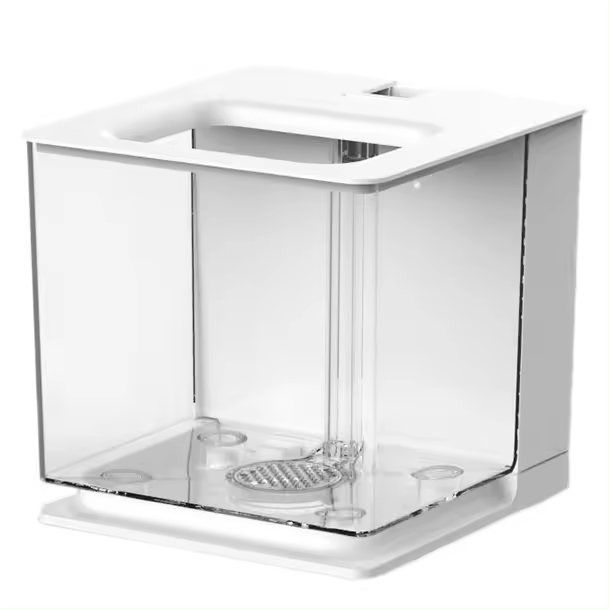 Betta-tanque de peces de plástico acrílico, fácil de cambiar el agua, autolimpieza, pecera pequeña, blanco - 1