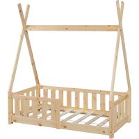 Cama de Niños Pequeños Tipi Indio Montessori Seguridad Máx. 80kg Natural Tamaño 70x140cm - details 2