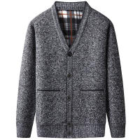 Otoño Invierno Casual cuello en V mantener caliente Tops al aire libre suelto versátil tejido polar abrigo nuevo sólido moda Cardigans suéter hombre - details 3