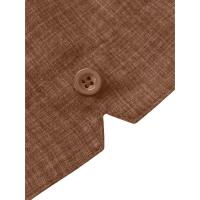 Camisa clásica de manga corta para hombre, camisa informal de Color sólido para vacaciones de verano - details 52