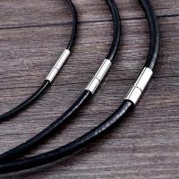 Collar de cordón de cuero negro, cadena de encaje de cuerda de cera con cierre giratorio de acero inoxidable para collares DIY, joyería - details 4