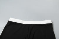 BUNO-Traje Sexy de punto negro con pantalón corto para mujer, traje elegante sin mangas con bolsillos dobles, Top con hebilla de un solo pecho, conjunto de 2 piezas, trajes nuevos 2025 - details 39