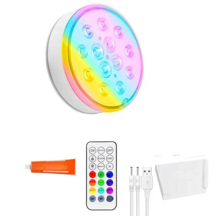 Luz Submersible Recargable RGB Para Piscina Con Control Remoto Impermeable Para Decoración De Bañera Fuente Luz LED De Batería Incluida Protección IP68 - 1
