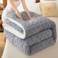 Manta de Invierno Super Grosora y Cálida para Cama con Peso de Cachemira Artificial Suave y Cómoda Calidez de Cojín de Cuero de Lamb - details 22