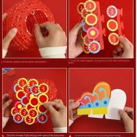 Linterna de Festival del Medio Otoño de pescado hecha a mano, linterna luminosa de loto de mediados de otoño, Kit de Material de linterna DIY de papel de estilo chino - details 14