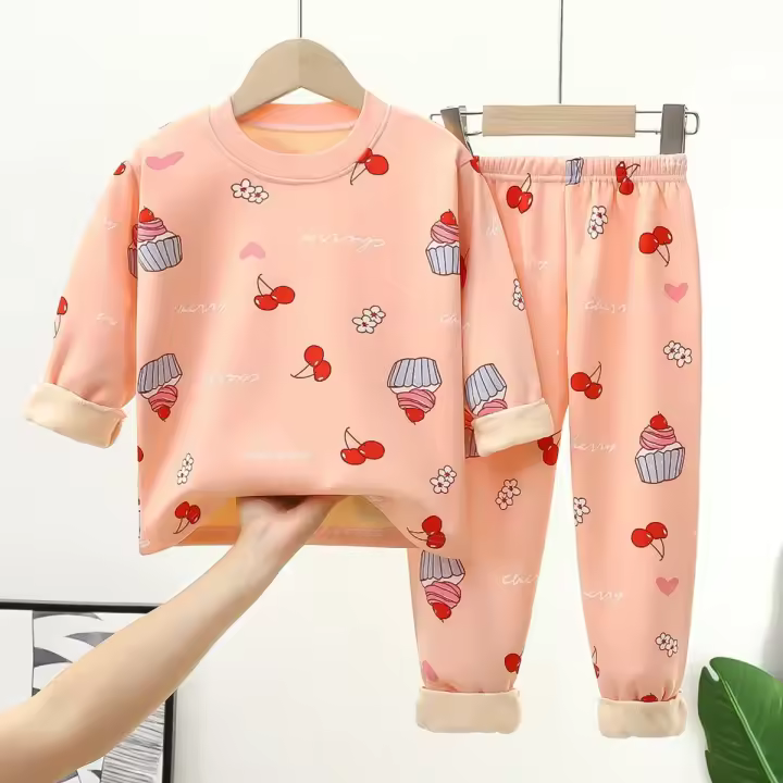 Conjunto de Ropa Interior Cálida para Bebés y Niños Pequeños Pantalones de Suéter Medianos para Niños y Niñas Deportes y Exteriores Conjunto de Ropa Interior de Esquí - 1