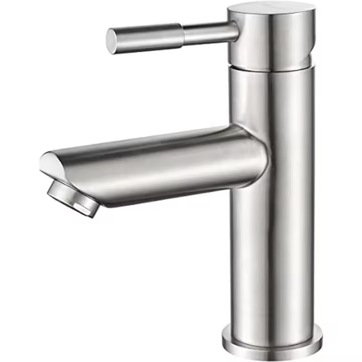 Grifo de Lavabo de Acero Inoxidable, Mezclador Monomando para Lavabo, Níquel Pulido - 1