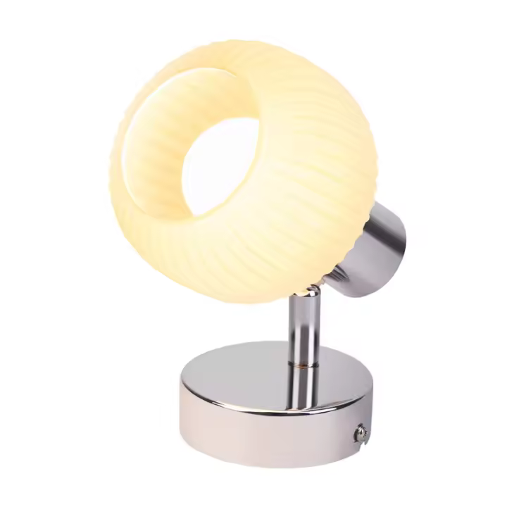 CBJKTX Foco de techo blanco E14, pantalla de cristal vintage, foco moderno para interiores, para dormitorio, sala de estar - 1